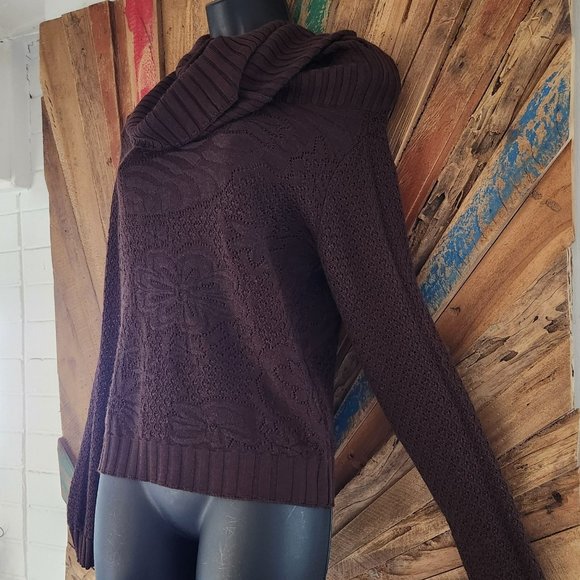 Missoni off shoulder chocolate floral jacquard knit Sweater Sz 40 Made in Italy - Picture 7 of 14